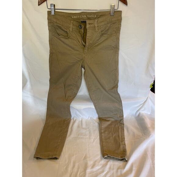 American Eagle-High Wasted Jeggings-Khaki-Womens size 6 Short - Picture 1 of 5